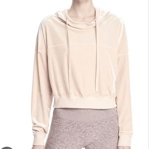 Alo Yoga Women's Velour Cropped Hooded Sweatshirt Size M